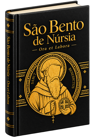 Livro de São Bento em Couro Dourado